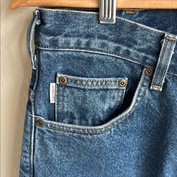 CARHARTT Men’s 32x32 Flannel Lined Relaxed Fit Denim Jeans Vintage 32 Waist - Picture 2 of 8